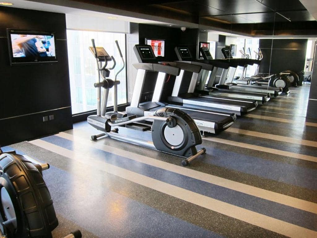 Gym with Skyline Views