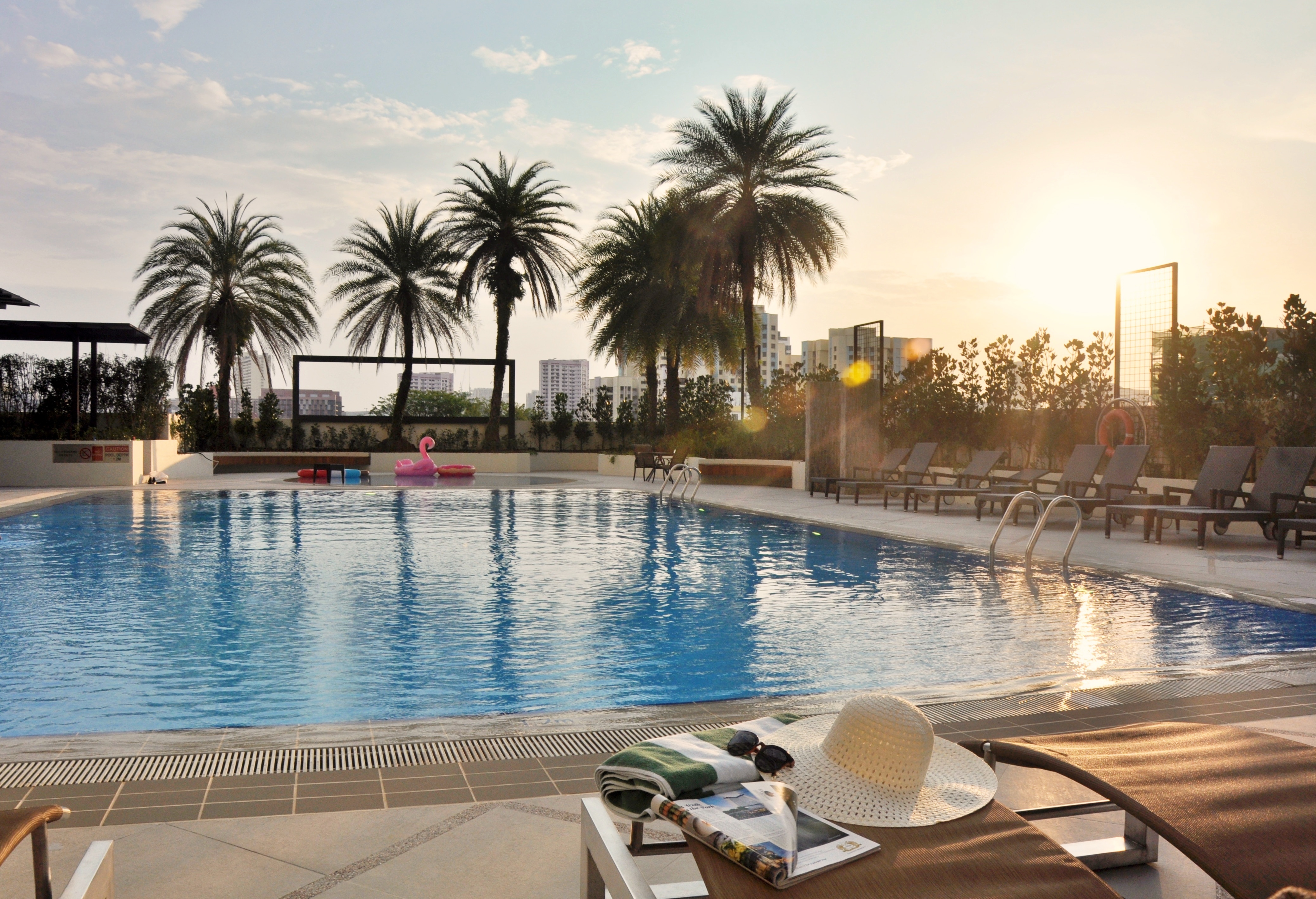 Outdoor Pool & Loungers on Level 6