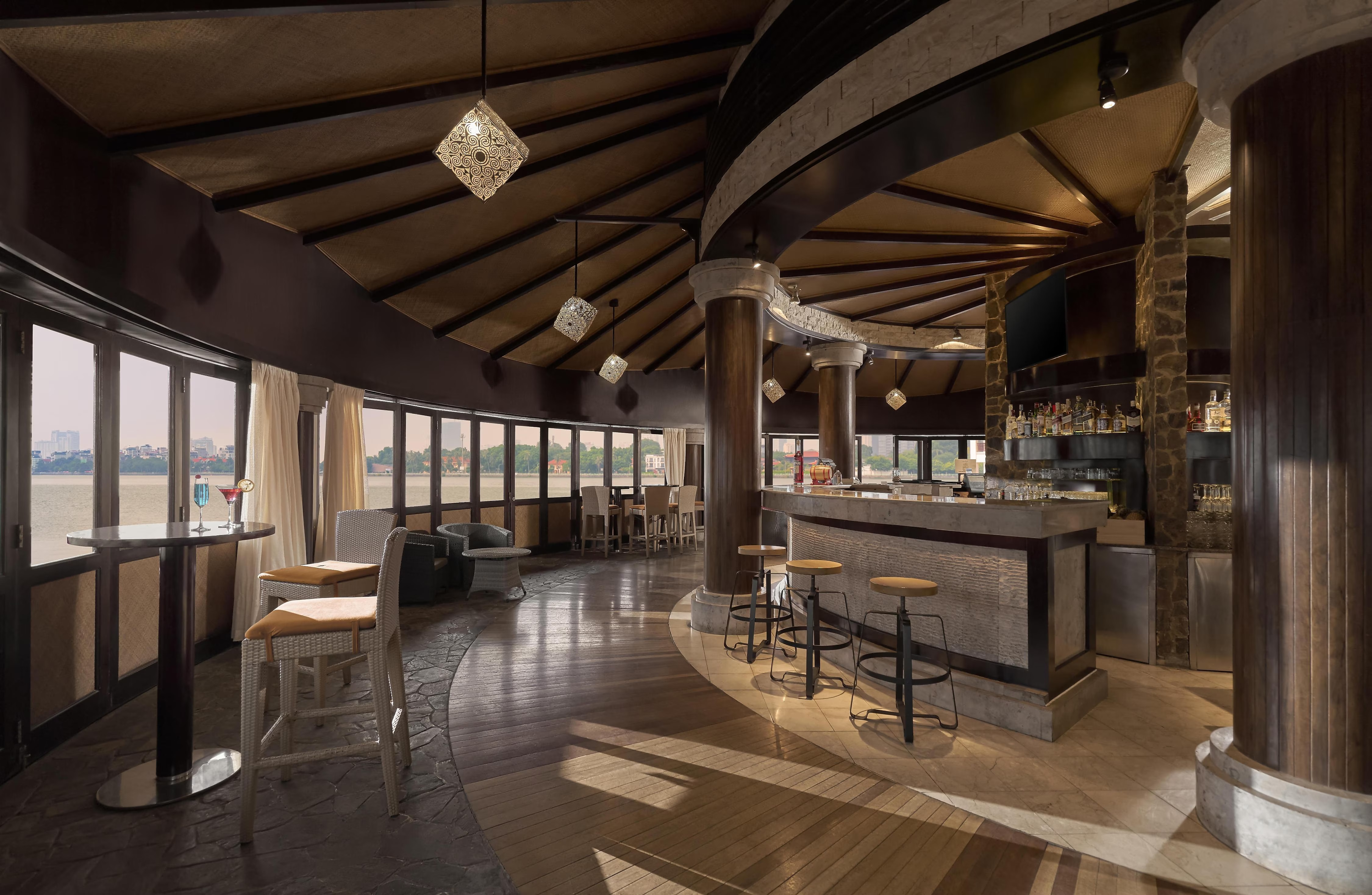 Ornate Bar with Scenic Views